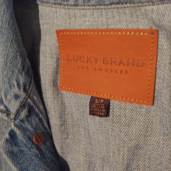 Lucky Brand Womens Denim Jacket Sz S Embellished - Picture 4 of 5